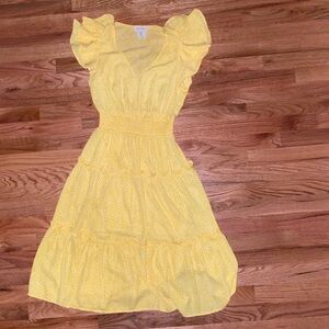 Jessica Simpson Bright Yellow Ditsy Dress